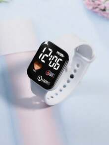 10/1 Stück Teenager Mode einfache LED Herz-förmige Digitaluhr Kombination Set, Unisex, geeignet für Studenten, Alltag wie Schule, Partys und Reisen, sehr geeignet als Geschenk für Freunde, Geburtstage, Schulanfang, Abschluss, Halloween, das perfekte Geschenk für Mädchen