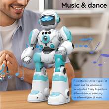 LIPETY Smart Voice Control Robot Toy For Kids,Programmable RC Robot ToyWith Record Voice & Gesture Sensing Control, USB Rechargeable 3-Key Remote,Music, Lights & Recordingfor Toddler For Boys & Girls Ages 3-10Years Old And L Gift ,For Christmas, Birthdays Or Other Holidays - 藍色 - 查看 4