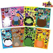 8/16/24/32pcs Halloween Kids Stickers, Can Create Various Halloween Character Expressions, Suitable For Halloween Kids Party, Crafts, Game Activities, Etc. - Multicolor - View 4