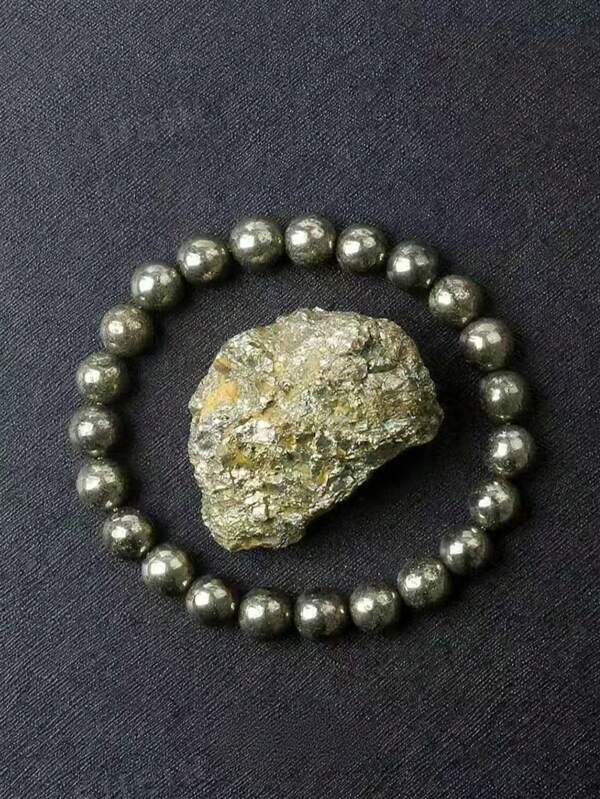 Original Energy Pyrite Bead Bracelet, Men's Natural Hematite Pyrite Stone Beaded Bracelet, Slimming & Health Jewelry, Bracelet, Natural Hematite Stone Bracelet, Non-Magnetic Beads, Charming Chakra Yoga Energy Beaded Bracelet, Jewelry New Classic Black Obsidian Bead Bracelet, Men's Natural Shiny Black Agate Handmade Bracelet, Yoga & Meditation Jewelry