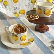 Ensemble de bocaux/bols de rangement en céramique à motif citron, convient pour le pudding, les fruits, les grains de café, les bonbons, les sachets de thé, les céréales. Décoration de cuisine. Applicable pour le thé de l'après-midi/salle à manger/cuisine/hôtel, micro-ondes - Série Citron - Voir 11