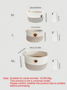 1 pieza Cesta de almacenamiento multifuncional para mascotas, disponible en tamaños M/L/XL, adecuada para mascotas de menos de 3 kg, plegable y lavable, organizador de escritorio, almacenamiento de artículos de tocador, cesta de juguetes, caja de almacenamiento de ropa, organizador de almacenamiento para el hogar para mascotas de menos de 3 kg