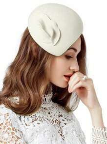 HIMESPORT 100% Wool Felt Fascinator Hat For Women Ladies Church Wedding Tea Party Dress Kentucky Pillbox Hats Elegant Vintage Fashion Cocktail Derby Fedora Hats Cap