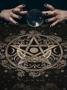 1 Piece, Altar Cloth, Tarot Table Cover, Starry Sky 12 Constellations Love Career Oracle Card Tablecloth, Moon Tarot Tablecloth, Crystal Decoration Divination Witchcraft, Astrology Supplies