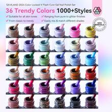 SAVILAND 36 Colors Gel Nail Polish Set: 39 PCS All Season Gel Nail Polish Sheer Glitter Solid Charm Colors With Base Gel Glossy Matte Top Polish Set Christmas Gifts For Manicure Nail Art - 36 Colors - 查看 2
