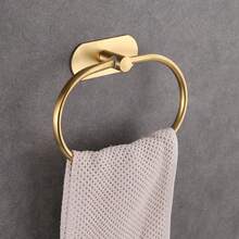 OBOVAY Stainless Steel Bathroom Towel Ring, Towel Rack, Wall-Mounted Towel Bar, Bathroom Towel Storage, Towel Shelf Bathroom Accessories Bathroom Tools - Gold - View 1