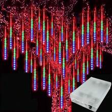 1 Peça Luzes de Corda de Chuveiro de Meteoros a Pilha com 8 Tubos, 30cm, Decoração de Quarto, Luzes de Fada para Guirlanda, Decoração de Natal e Halloween, Iluminação de Decoração Doméstica, Suprimentos para Festa de Casamento, Pilhas Não Inclusas - Chuva de meteoros da caixa de bateria - Visão 11