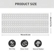 Non Slip Bath Mat Extra Large Shower Mat Bathtub Anti-Mold Rubber Strong Suction - Grey - View 10