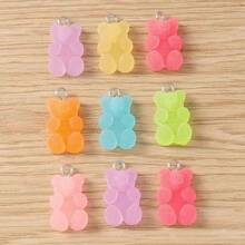 10 cái/lô nhiều màu sắc kẹo mềm hình trái tim quyến rũ mặt dây chuyền bằng nhựa quyến rũ cho bông tai vòng tay làm đồ trang sức - Mặt dây chuyền tình yêu rỗng Gummy - Xem 13