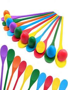1/4件套木制勺子接力赛游戏套装，鸡蛋平衡接力赛，适合复活节彩蛋寻宝、户外草坪游戏、复活节礼物、生日礼物、派对游戏、单身派对、母亲节礼物、毕业派对、家庭聚会、万圣节装饰、万圣节派对用品、万圣节糖果、万圣节奖品 - 彩色 - 查看 8