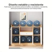 Mueble organizador de cocina moderno minimalista 110cm | Multiusos: almacenaje de utensilios de cocina + bufé de servicio + estante abierto para libros de recetas | Funciona en cocina, pasillo o esquina de comedor | Versátil y adaptado a espacios reducidos - color roble - Ver 3