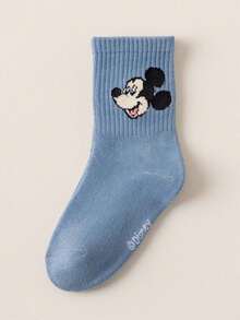 Disney 3/6双装米妮图案儿童袜子，卡通中筒袜，男女童通用，秋冬季，婴儿袜 - 彩色 - 查看 5