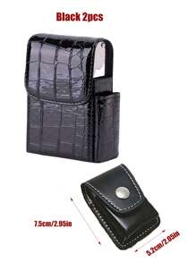 1/2pcs Fashion High-End Leather Cigarette Case PU Leather Waterproof And Anti-Fall Cigarette Case Portable Men And Women Fashion Daily Holiday Gift - Creative Cigarette Case/PU Leather Clip-On Lighter Flip Sheath Pouch Case Holder - Multicolor - View 10