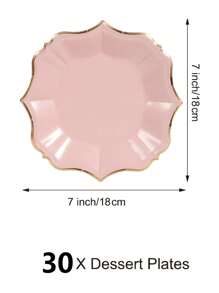 10Pcs/30Pcs-Pack Pink Paper Party Plates With Golden Foil Scalloped Edging For Birthday Wedding (9 Inches) - Pink - View 14
