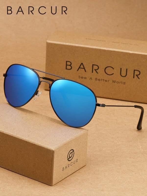 BARCUR 1pc Solid Color Casual Stainless Steel Sunglasses, Great Companion For Travel And Photography, All Season