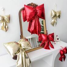 Adorno colgante de árbol de Navidad con lazo de cuero glaseado, decoración del hogar para fiestas, decoración navideña, decoración de invierno para el hogar