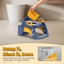 SUN YEE Potty Trainer Toilet Seat Chair Kids Toddler W/ Ladder Blue - Màu xanh lam - Xem 5