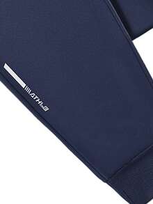 男士运动裤，速干户外休闲抽绳运动裤，弹性腰带弹簧 - 藏蓝色 - 查看 4