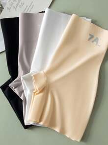 4 Pairs High Waist Tummy Control Seamless Yoga Pants, Ice Silk Lifting & Sculpting, No Curling Triple Layer Shorts - Multicolor - View 8