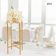 2 Pack Wedding Flower Stand Metal Display Holder For Ceremony Party Decor Centerpiece Display - Gold - View 4