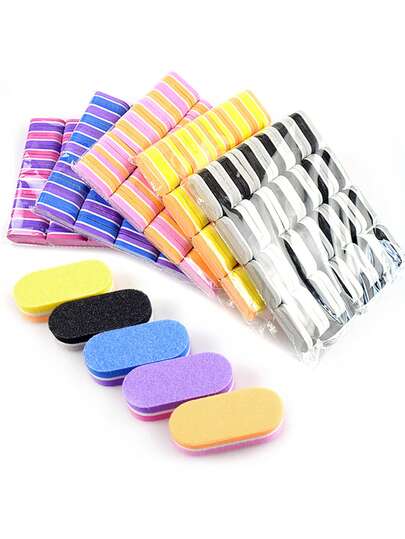 10/30/50 件迷你指甲锉，100/180 粒度迷你指甲锉，适用于水晶指甲，缓冲块指甲锉，迷你散装双面指甲锉，适用于美甲工具