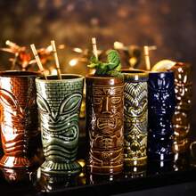 竹纹纸质吸管，适用于饮料、果汁、冰沙、奶昔和派对用品 - 彩色 - 查看 5