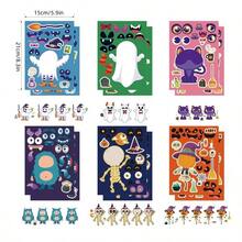 12/18/24/30pcs Halloween Kids Stickers, Can Create Various Halloween Character Expressions, Suitable For Halloween Kids Party, Crafts, Game Activities, Etc. - Multicolor - View 6