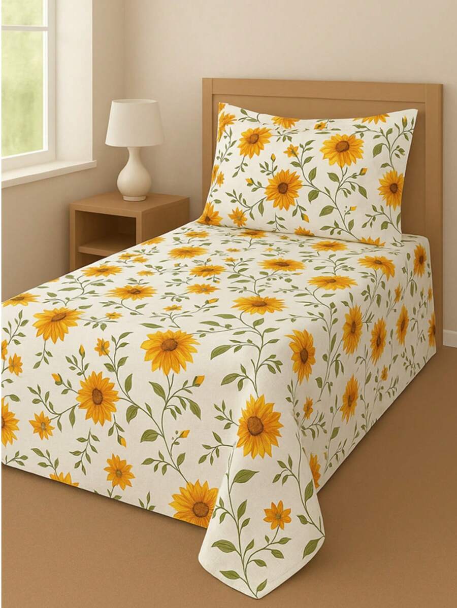SINGLE BEDSPREADER IN SIMPLE PRINTED FABRIC AND ITEMS FOR DAILY USE - COLOR 09 - Ver 1