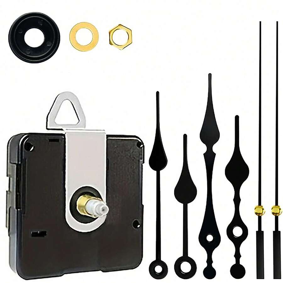 Bộ chuyển động đồng hồ thạch anh 1 chiếc, không gây tiếng ồn, có 2 cặp kim, dùng để sửa chữa thay thế đồng hồ tự làm, thích hợp cho gia đình, trang trí văn phòng, quà tặng, chiều dài trục 23mm