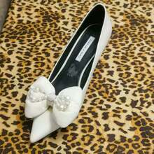 1 Par de Clipes de Sapato com Laço Elegante e Pérola de Strass, Acessórios de Sapato DIY para Festa, Todas as Estações