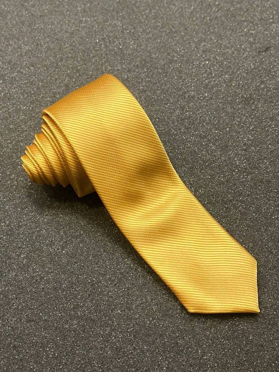 Gravatas masculinas casuais, perfeitas para presentear amigos Slim(5.5cm) - amarelo médio - Visão 1