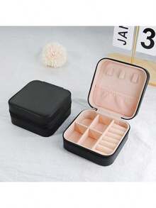 1pc Mini Jewelry Travel Case, Small Portable Jewelry Storage Box, Compact Display Box For Rings, Earrings, Necklaces, Gift For Girls, Women, Mothers, Weddings, Birthdays - Multicolor - View 8