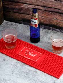 1 件定制酒吧桌旗、个性化酒吧垫、咖啡和鸡尾酒垫、家庭酒吧配件、艺术橡胶杯垫、送给父亲、男朋友的礼物、定制杯垫 - 紅色 - 查看 13