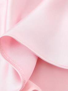 DEEKA New Sexy V-Neck Satin Slip Backless Dress, Elegant Party Cocktail Gown - Baby Pink - View 9