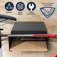 Bicycle Wall Mount SRack Bicycle Holder Aluminium Wood Bicycle Mount For Road Bike Gravel Bike Touring Bike Bicycle Stand Wall Indoor Storage For Garage Living Room - 黑色 - 查看 2