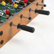 Mini Tischkicker aus Holz für Kinder und Familie mit 6 Spielerstangen und 2 Bällen – Perfektes Geschenk für Jungs - Braun - Übersicht 6