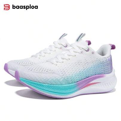 baasploa Women's Running Shoes, Carbon Plate Shock Absorption Durable Lightweight Running Shoes, Women's Outdoor Running Mesh Training Shoes, Women's Easy Slip-On Soft Bottom Shoes, Platform Shoes, Women's Sports Shoes