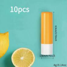 10 支无香润唇膏管 - 按压设计 - 防漏，可重复使用 4g/0.14oz 耐用黄色/红色容器，适用于润唇膏和遮瑕膏 - 方便旅行