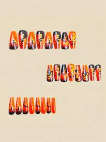 Unhas de Halloween, Unhas Postiças Amendoada, Unhas Marrons, Suprimentos de Unhas, Unhas Y2k, Peças de Arte de Unhas Engraçadas de Comprimento Médio Ballet Unha Abóbora Flor Morcego, 24 Peças Destacáveis Remendos de Arte de Unhas Laranja, Unhas Falsas Reutilizáveis, Remendos de Unhas de Presente de Feriado de Halloween Adequados para Senhoras e Meninas, Moda, Brilhante e Remendos de Unhas Falsas de Alta Qualidade