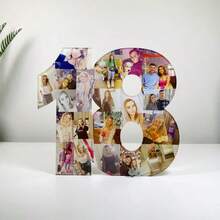 定制圣诞礼物，可定制1至99的数字、2026岁生日照片、A、B、C、D、E字母主题照片、成长照片拼贴画，生日礼物、圣诞照片礼物，母亲节和父亲节的完美礼物，送给爱人和朋友的理想礼物。秋季家居焕新，圣诞装饰，营造温馨家居氛围，办公室装饰，优雅生活