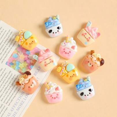 Cartoon Animal Ice Cream Resin DIY Cream Glue Cup Refrigerator Magnet
