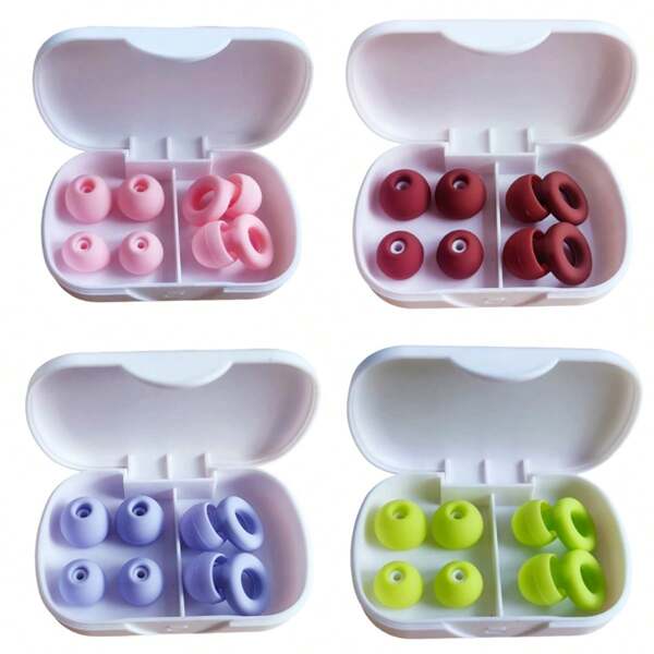 Tappi per le orecchie in silicone riutilizzabili con isolamento acustico, con 3 misure di punte intercambiabili, tappi per il sonno lavabili con cancellazione del rumore per comfort e assenza di dolore, custodia di stoccaggio premium bianca