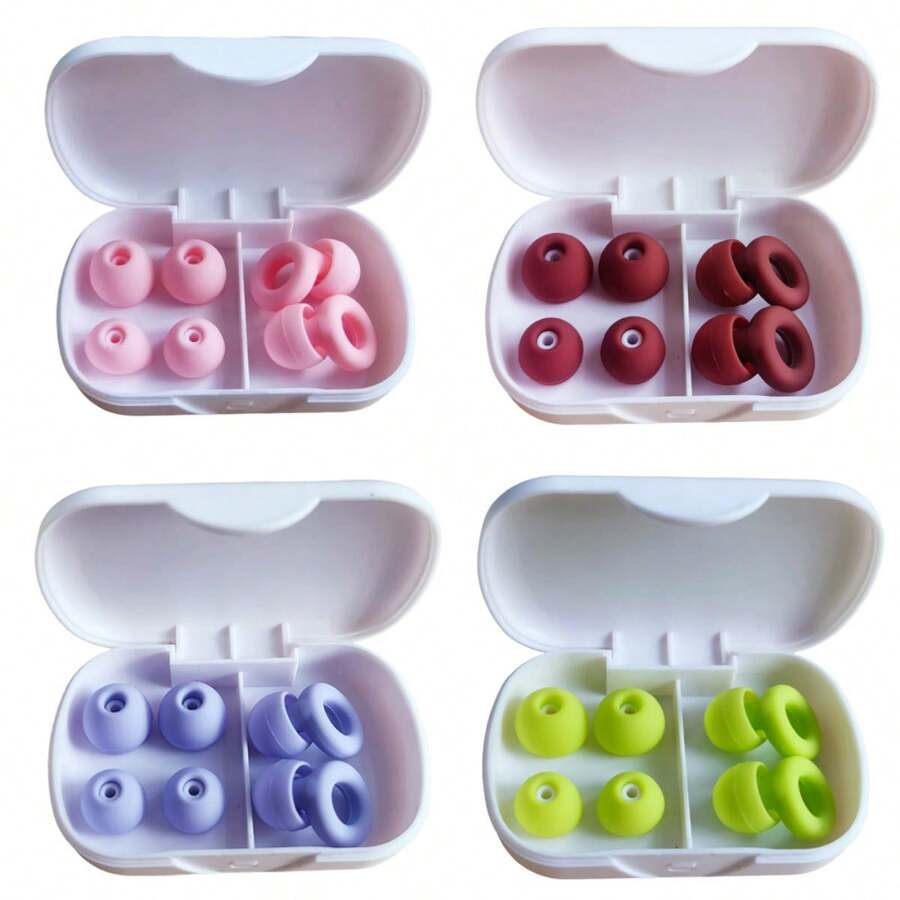 Tappi per le orecchie in silicone riutilizzabili con isolamento acustico, con 3 misure di punte intercambiabili, tappi per il sonno lavabili con cancellazione del rumore per comfort e assenza di dolore, custodia di stoccaggio premium bianca