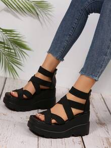 Summer 2025 New Women's Black Strap Sandals - Versatile, Comfortable - màu đen - Xem 3