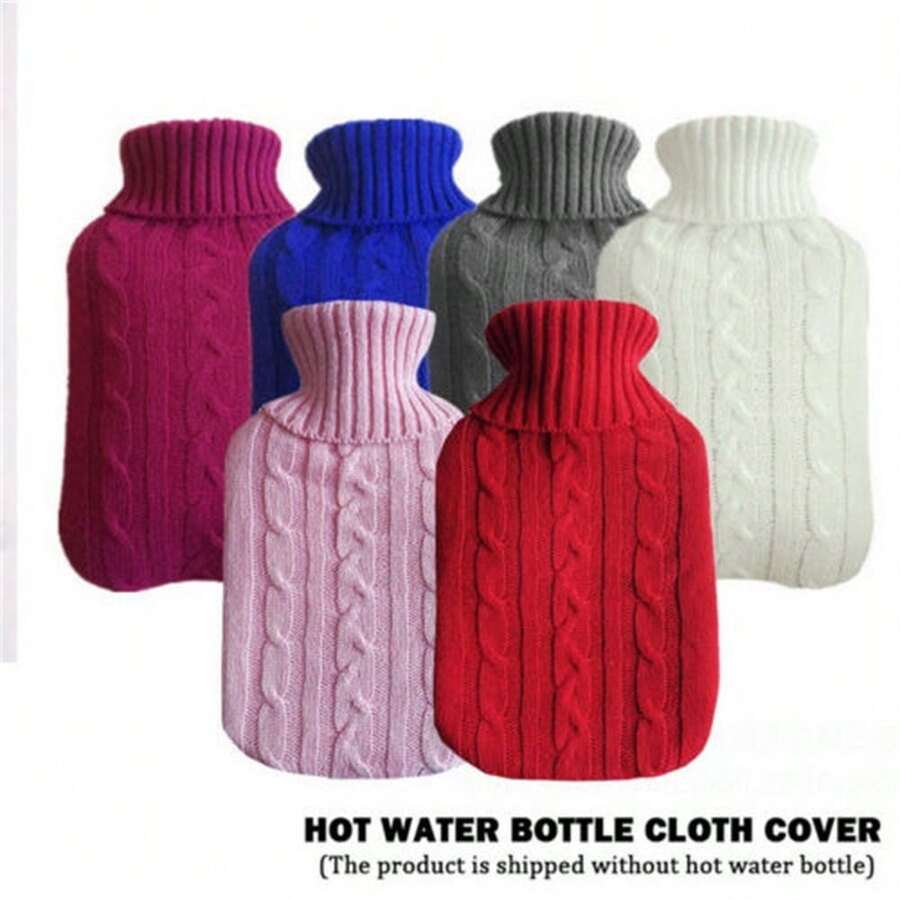 2L Knitted Hot Water Bottle Bag Warm Knitted Cover - Multicolor - View 1