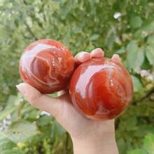 1 Stück Karneol Kristallkugeln mit QUARZ Einschlüssen, rote Achat Kristallkugeln, Kristall Dekoration, exquisites Urlaubsgeschenk - Verschiedenfarbig - Übersicht 2