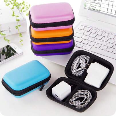 Bolsa organizadora de cables, bolsa organizadora de cargadores, bolsa organizadora de cables de carga, bolsa de almacenamiento de artículos, bolsa organizadora de concentradores, caja de almacenamiento rectangular, bolsa organizadora de auriculares portátil, adecuada para viajes, actividades al aire libre, organizador de cables, accesorios de cargador, esencial de viaje