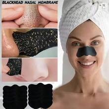 Carbon Blackhead Removal Mask, 10 Nose Patches, Peel-Off Mask, Pore Whitehead Cleaner, Strawberry Nose Clear, Deep Cleansing, Suitable For All Skin Types - Black - View 2