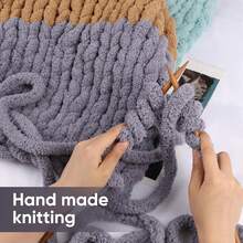 250g Super Chunky Chenille Yarn - Soft & Thick Polyester Fiber For DIY Handmade Knitting, Plush Texture Craft Yarn Suitable For Blankets, Pillows, Pet Beds, Scarves, Hats - Multi-Color Options Knitting Supplies, Knitting Yarn, Cozy Home Textiles, Textured Craft Materials, Fluffy Chenille Yarn - Multicolor - View 4