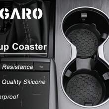 2pcs Black Round 3d Pattern Silicone Non-Slip Cup Holder Coaster For Car With Water & Dust Resistant Features - Suitable For Cars